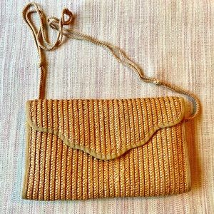 Straw clutch or shoulder bag.